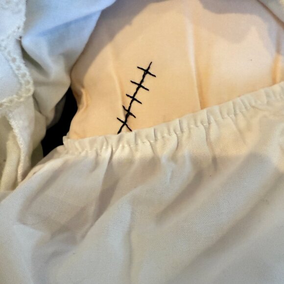 Vintage 1990 Eden Toys 19" Madeline Rag Doll Plush, Striped Dress, Appendix Scar - Picture 5 of 7